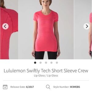 lululemon athletica Women's Swiftly Tech Tee - Lip Gloss